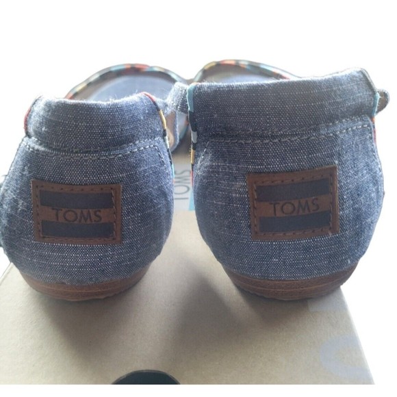 Womens Toms Correa Sandal Chambray Denim And Stripes Size 9.5 - Picture 4 of 6